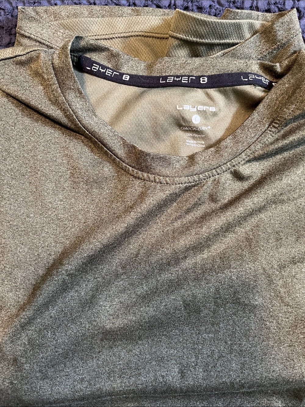 Layer 8 Menโs Olive Performance Short Sleeve Tee